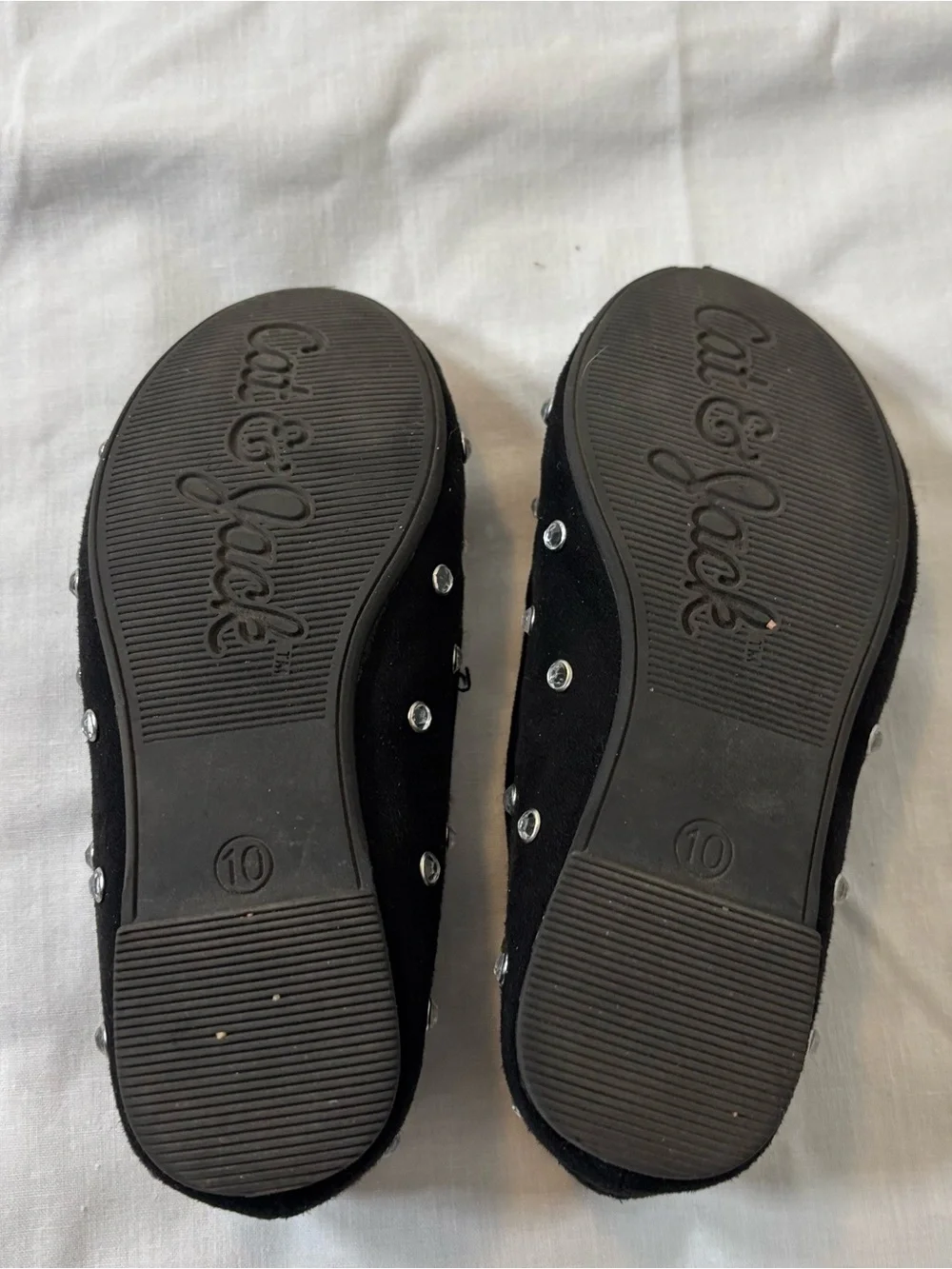 Cat & Jack Black Mary Jane Flats with Rhinestone Studs